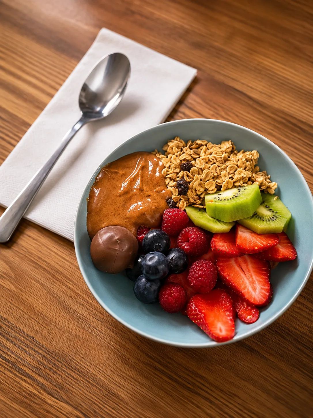 Fruit and granola bowl served at Blend Coffee Shop