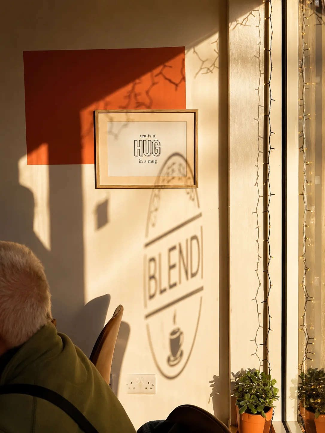 Warm afternoon light inside Blend Coffee Shop